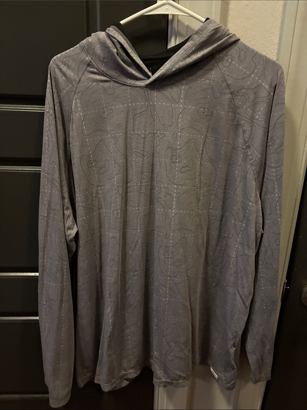 Lightweight Hooded Long Sleeve Top in Slate Gray